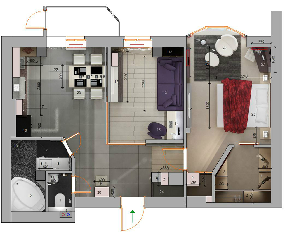 Дизайн интерьера трёхкомнатной квартиры 80 кв.м в стиле неоклассика, Дизайнеры, Андрей Михайлов